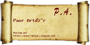 Paor Artúr névjegykártya